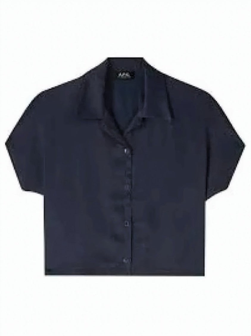 A.P.C. Cropped Short-Sleeved Shirt With Classic Collar