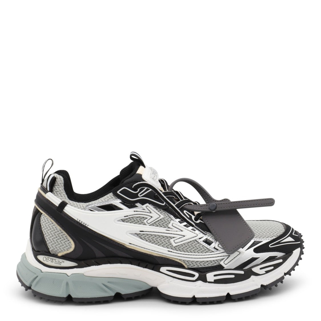 Off-White Dynamic Grey And Black Sneakers With Chunky Sole