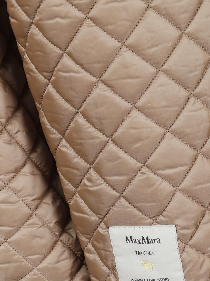 Max Mara Quilted Coat With Hood And Diamond Pattern