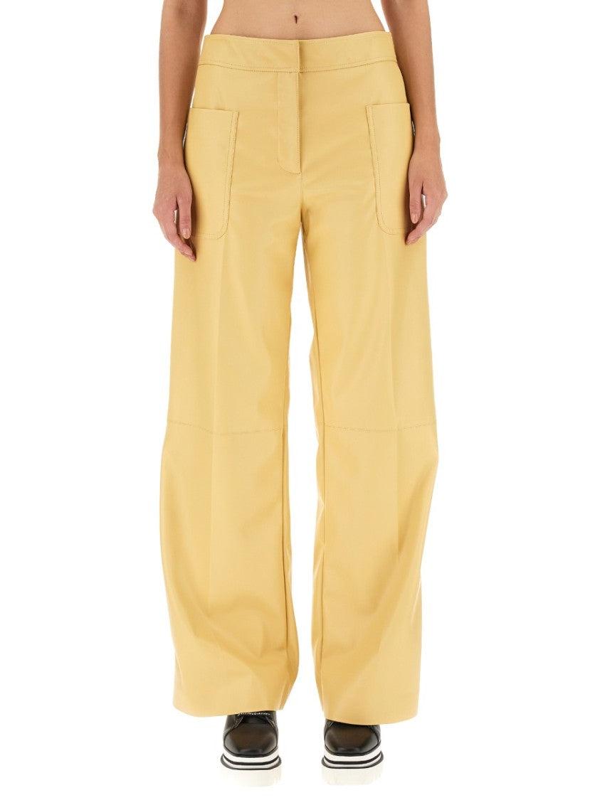Stella Mccartney High-Waisted Wide-Leg Pants With Concealed Closure