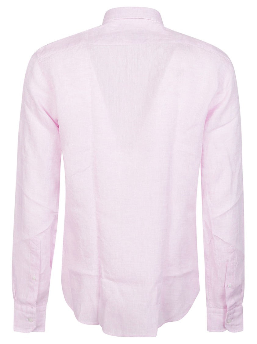 Orian Pastel Pink Slim Linen Shirt
