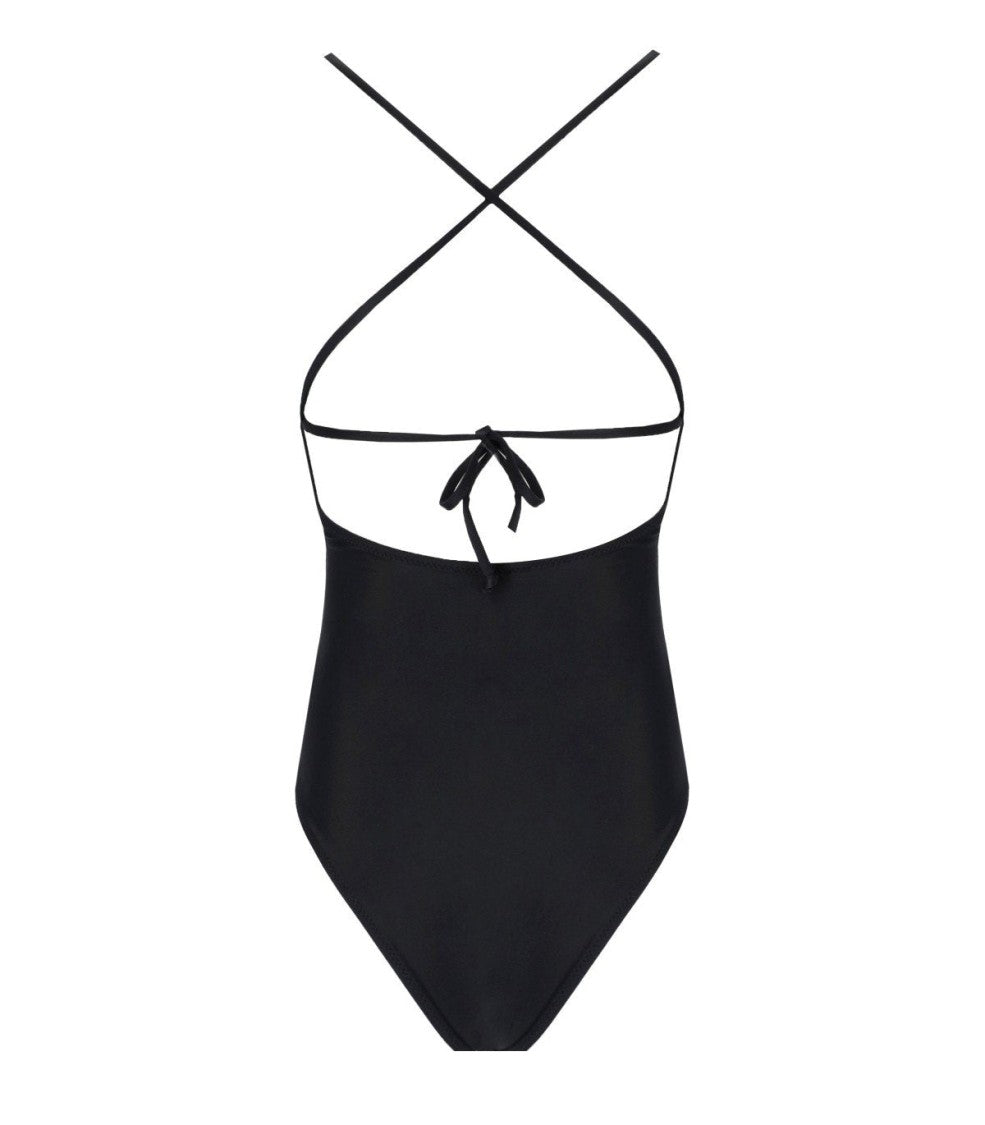 Ganni Black Swimsuit With Logo