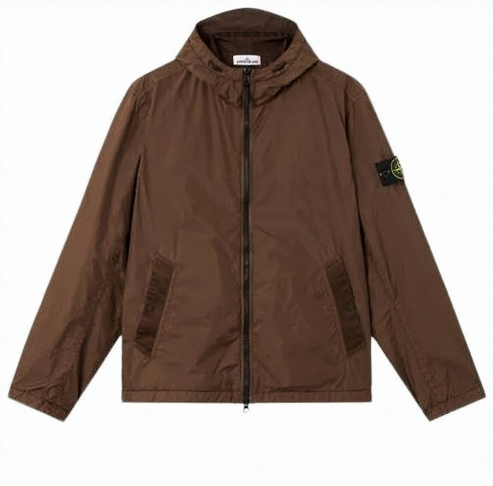 Stone Island Crinkled Nylon Wind Resistance Hooded Jacket