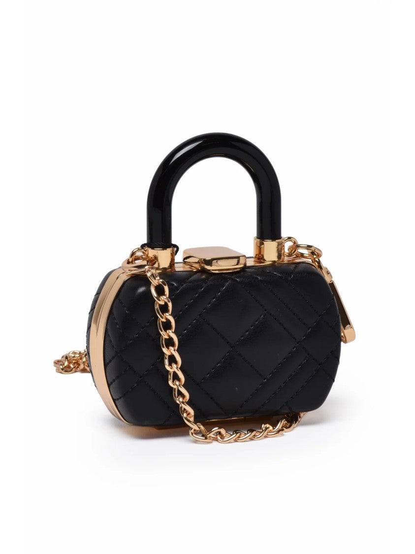 Love Moschino Black Polyurethane Quilted Coin Purse