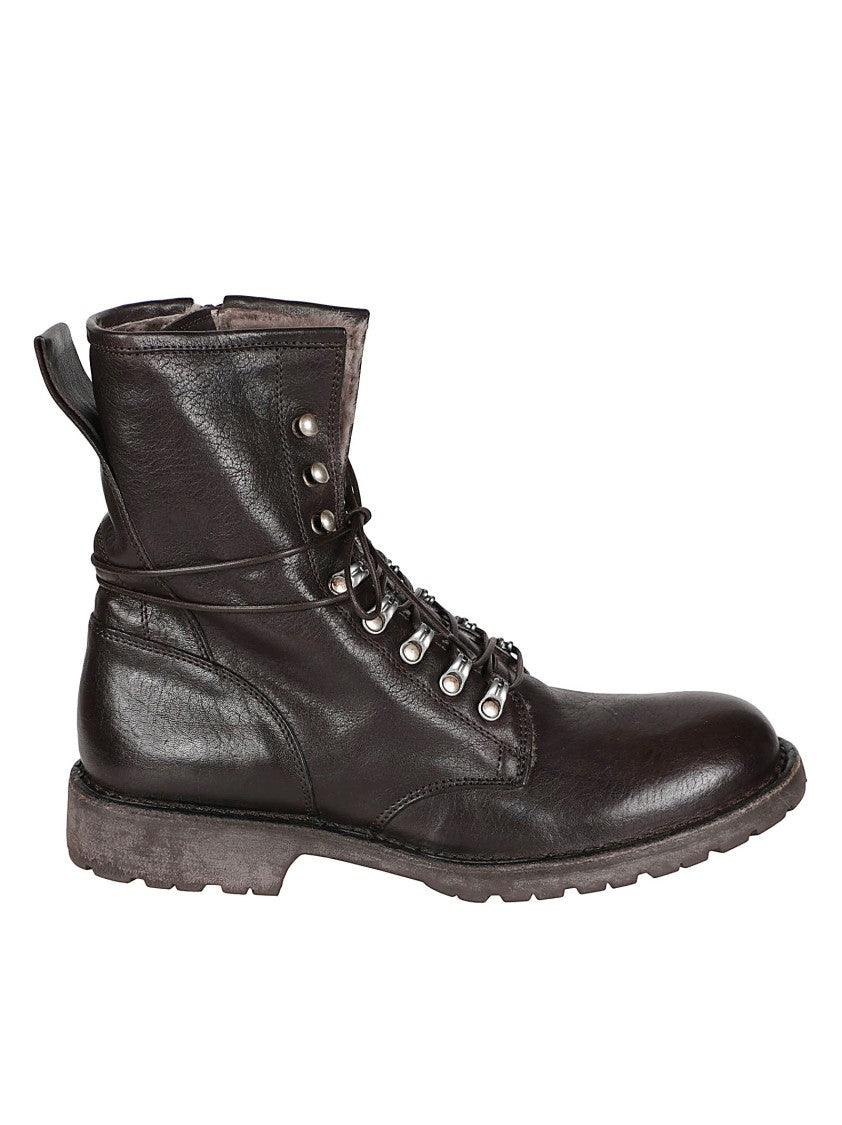 Moma Smooth Calf Leather Low Boots With Rugged Sole