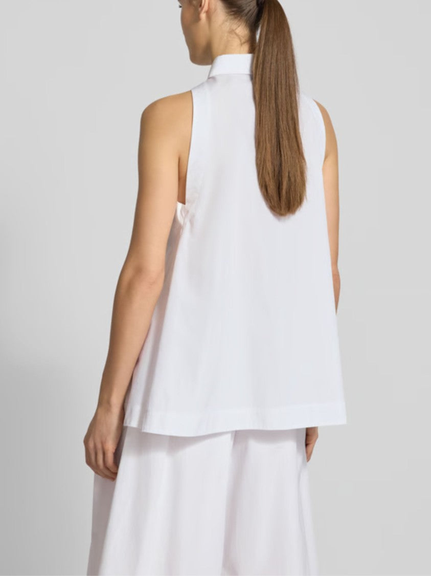 Boss Sleeveless Pointed Collar Blouse