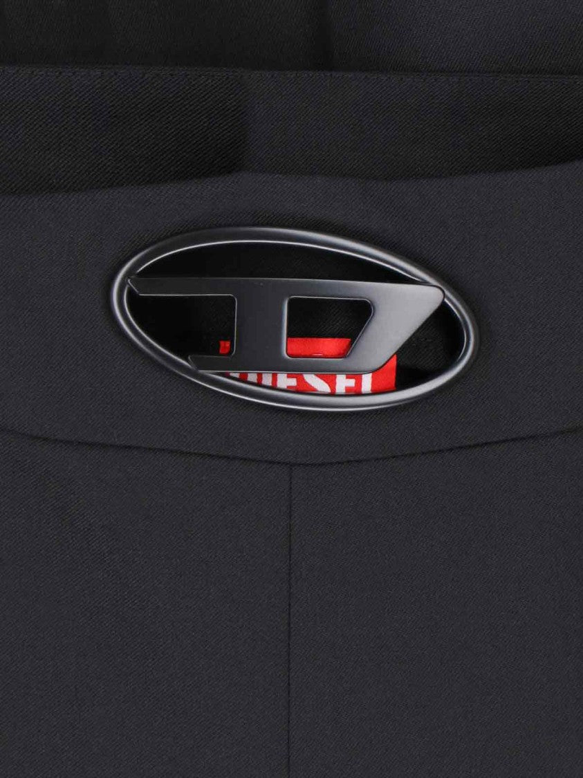 Diesel High-Waisted Bootcut Trousers With Subtle Cut-Out Detail