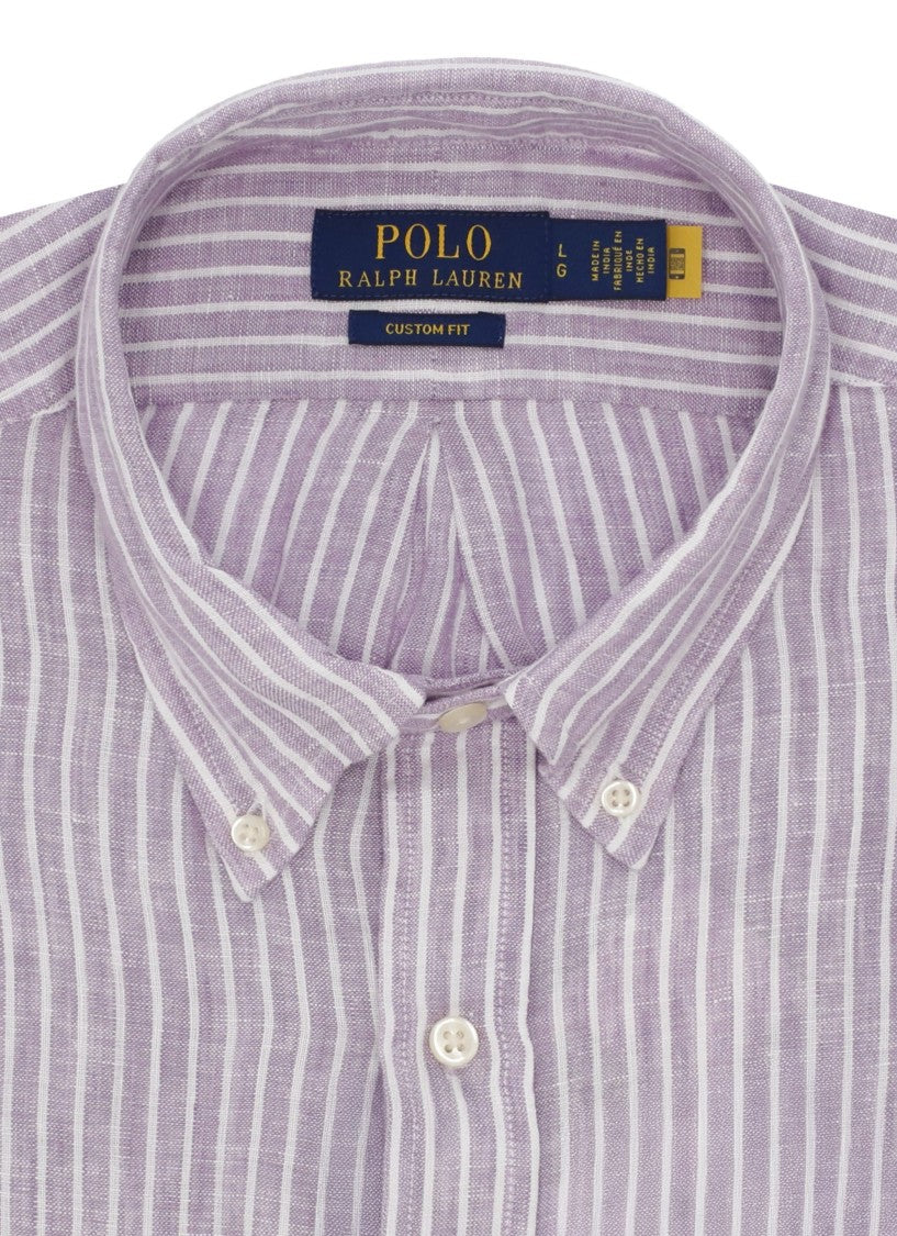 Polo Ralph Lauren Lilac Striped Pony Linen Shirt