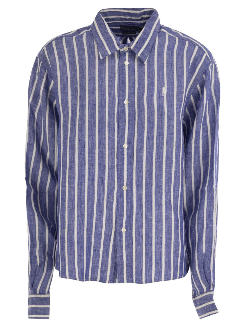 Polo Ralph Lauren Wide And Short Vichy Linen Shirt