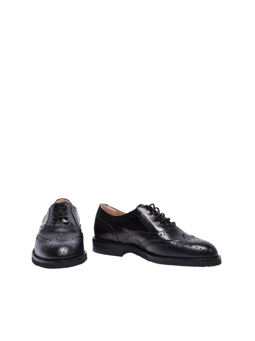 Giancarlo Abbigliamento Black Leather Rubber Men's Oxford Shoes
