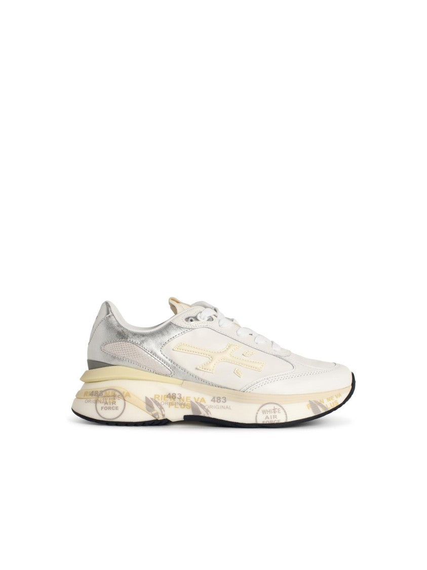 Premiata 'Moerund 7798' White Leather Blend Sneakers