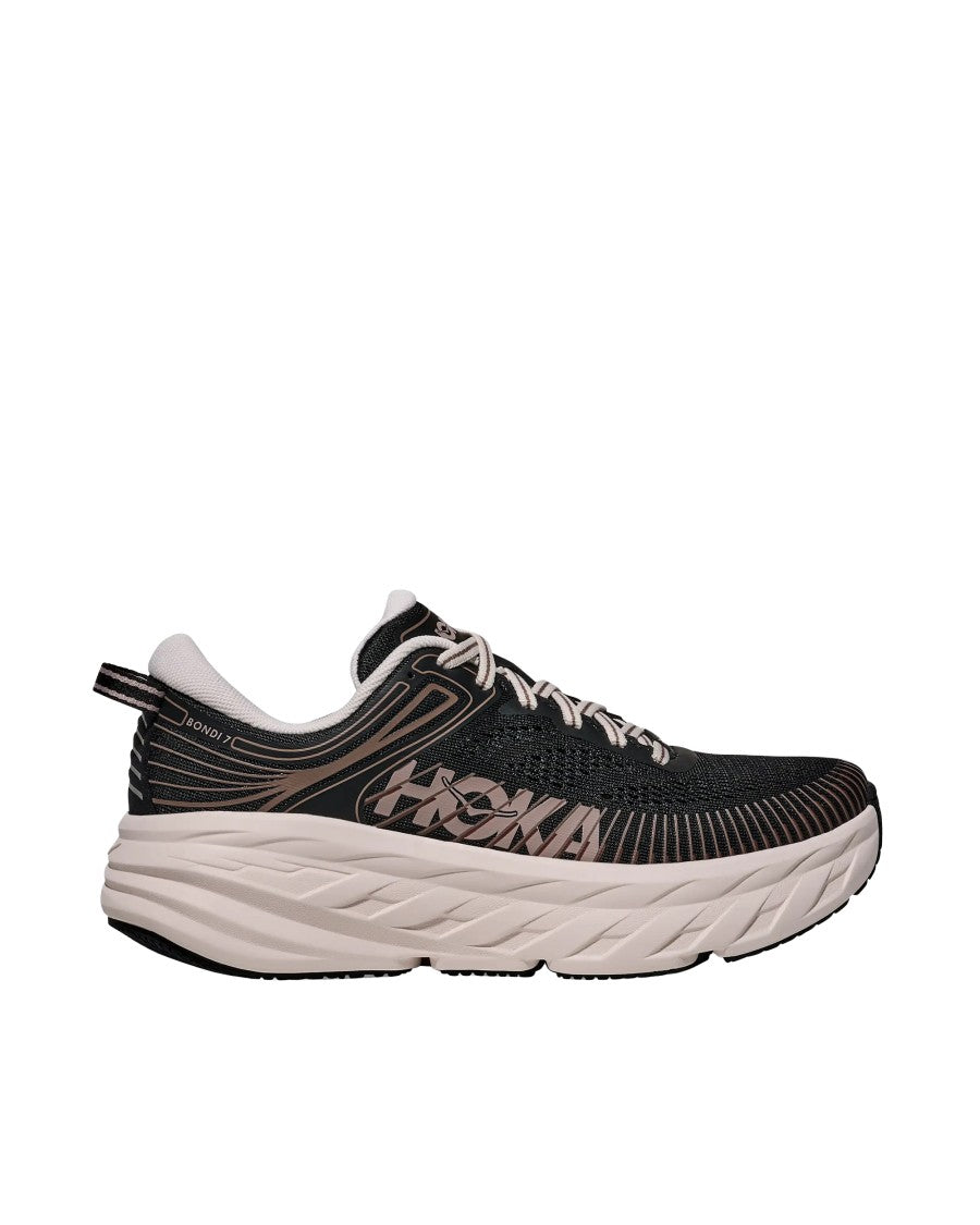 Hoka Black Rose Cream Bondi 7 Sneakers
