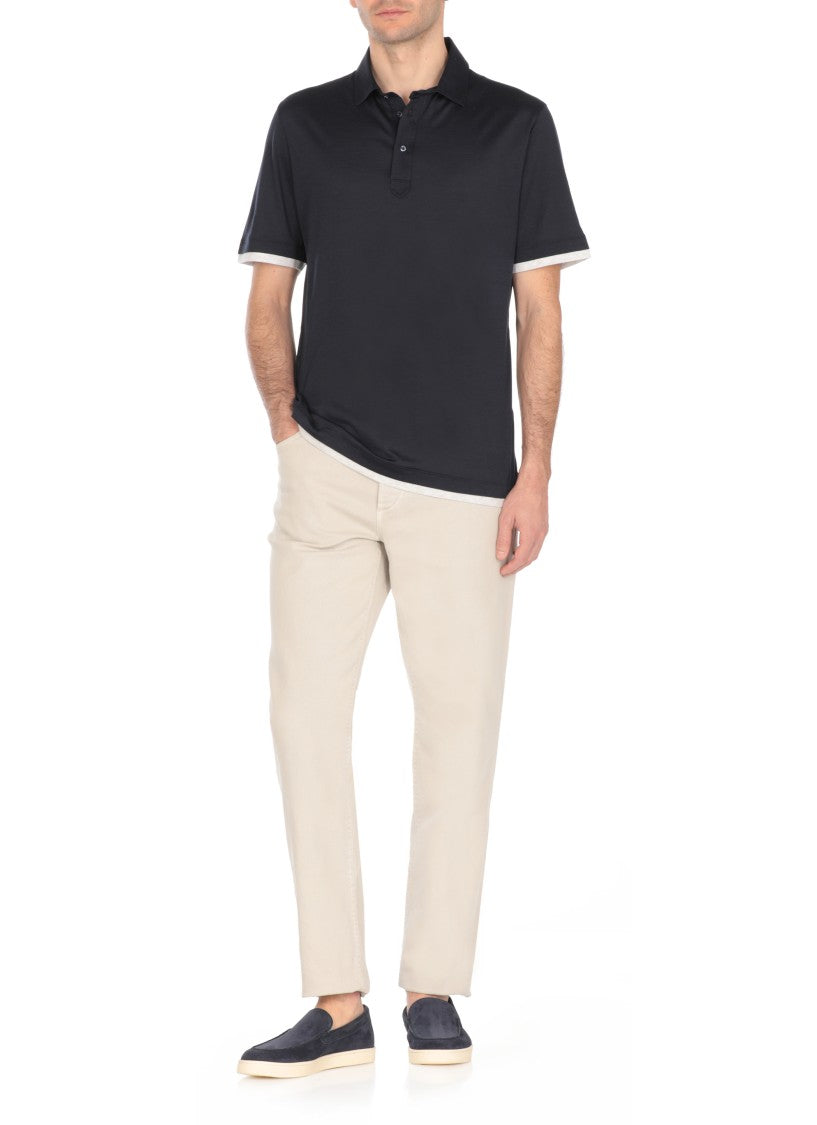 Brunello Cucinelli Silk And Cotton Polo Shirt