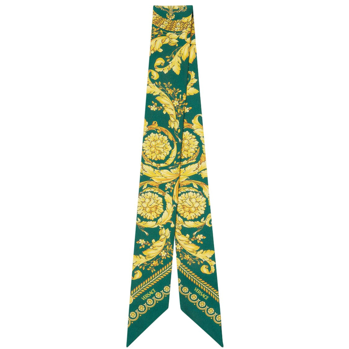 Versace Silk Baroque Scarf Green
