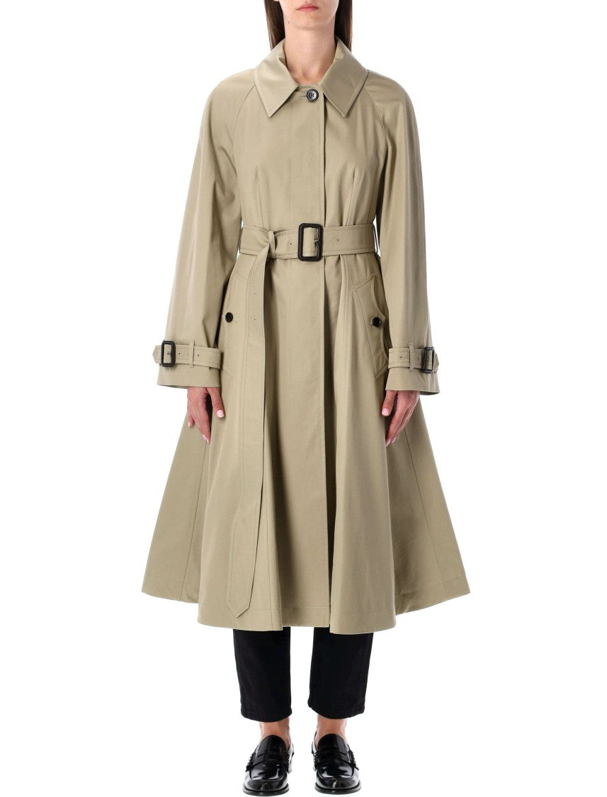 Burberry Beige Gabardine Ellingham Fit-And-Flare Coat