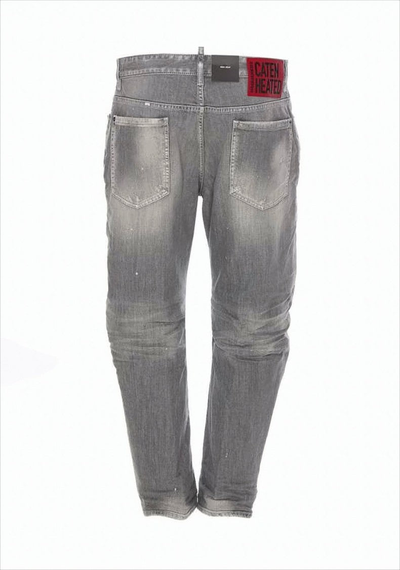 Dsquared2 Faded Grey Wash Denim Trousers