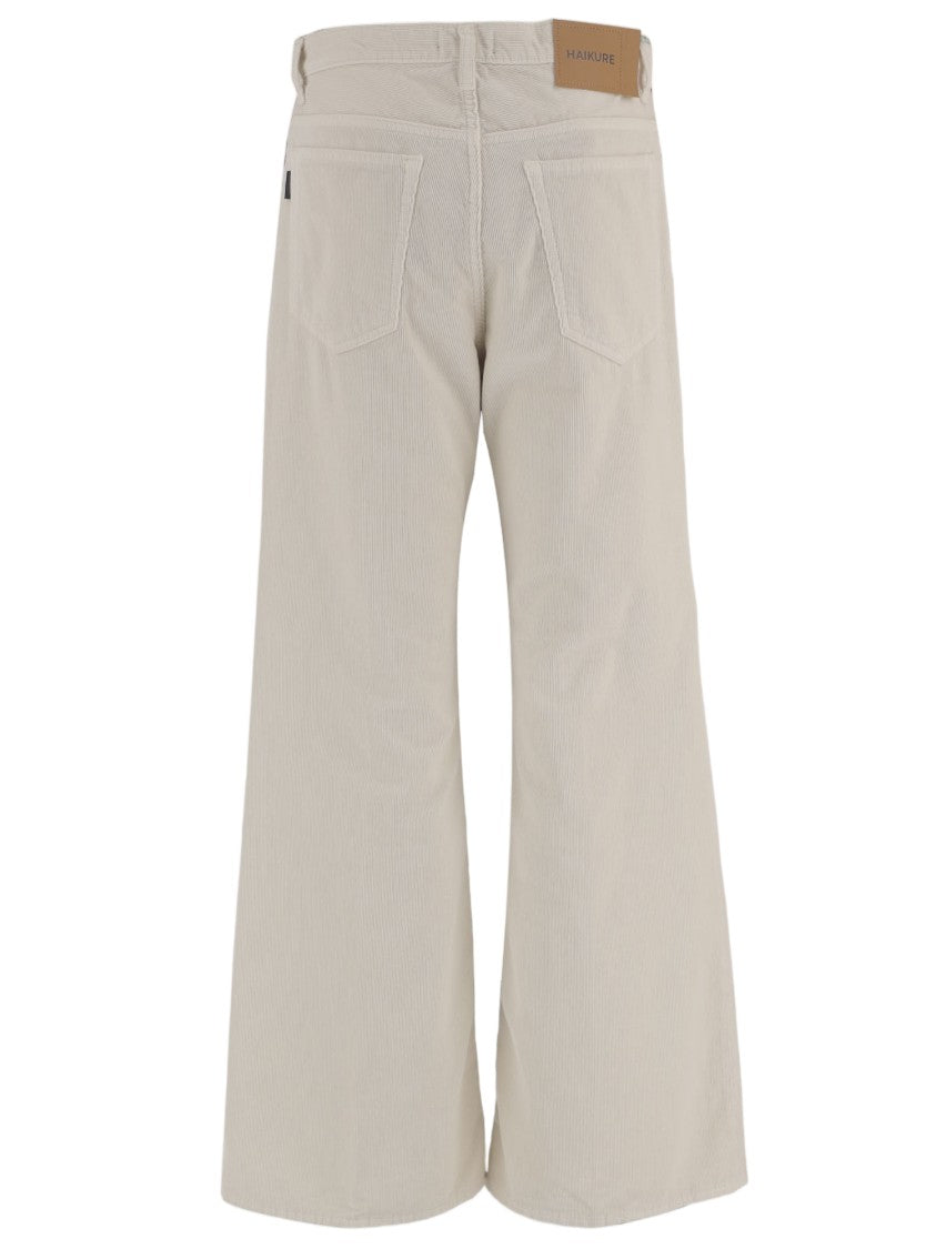 Haikure Wide-Leg Ribbed Cotton Velvet Pants With Classic Five-Pocket Design