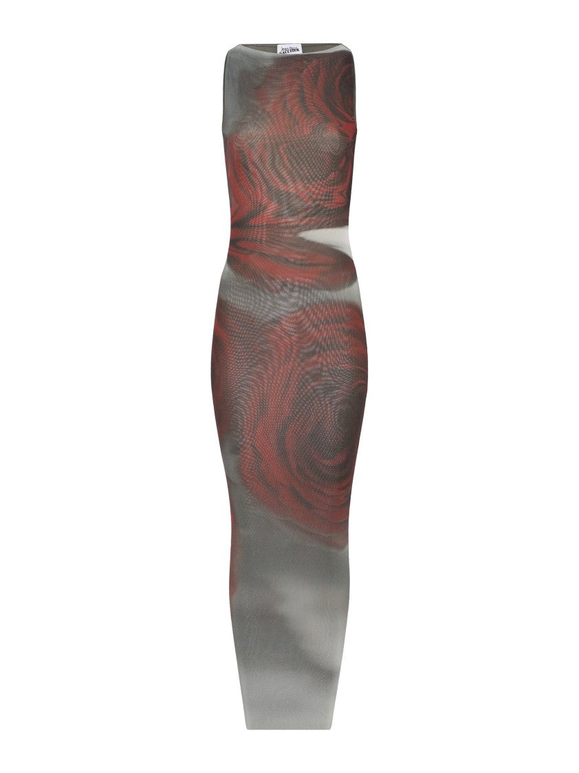Jean Paul Gaultier Long Pearl Grey Tulle Dress
