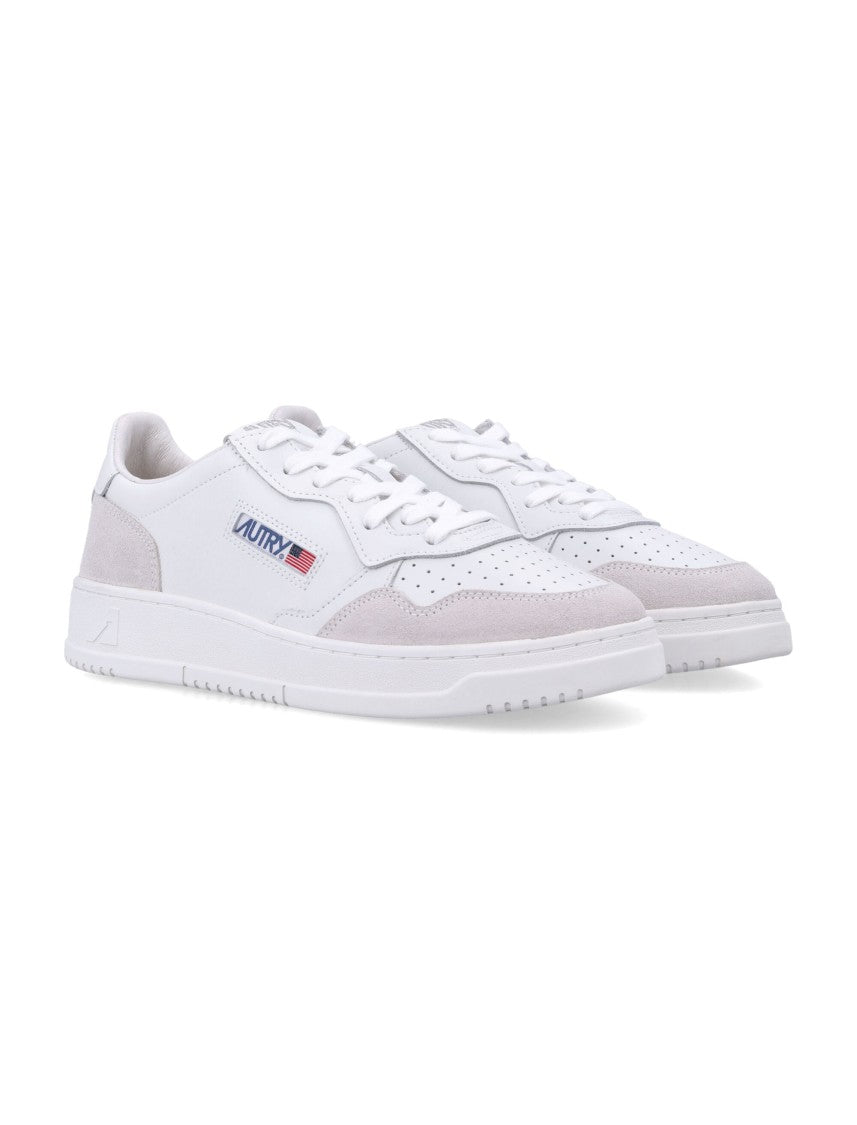 Autry Low-Top Sneakers With Grey Suede Accents And Breathable Design