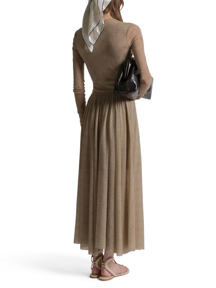 Alberta Ferretti Flowing Gathered Midi Skirt With Elastic Waistband