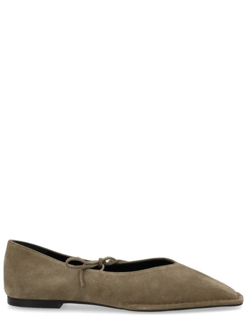 Alohas Sway Pointed Suede Bow Flats