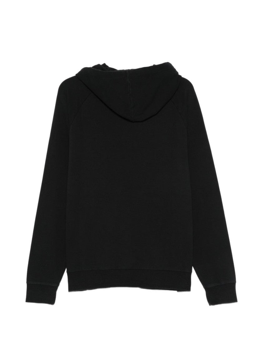 Moschino Black Silk And Nylon Hooded Sweatshirt