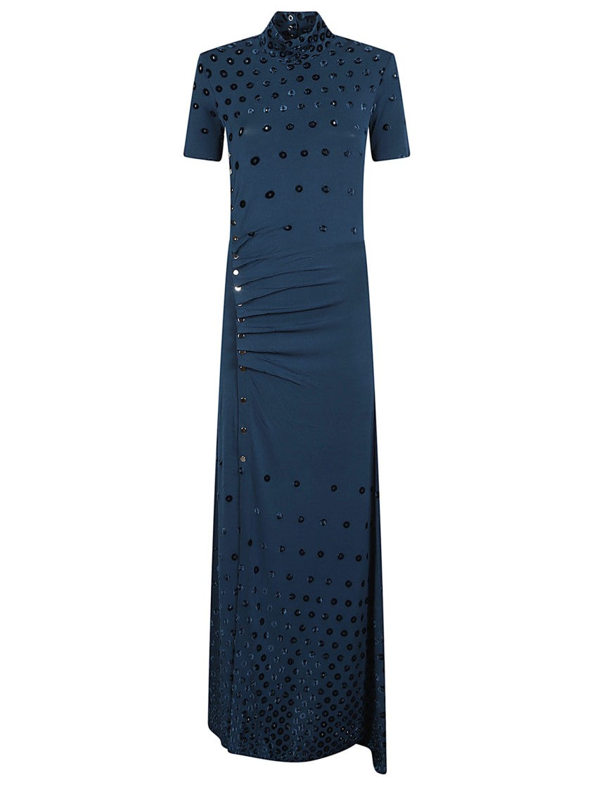 Rabanne Long Fitted Viscose-Blend Maxi Dress
