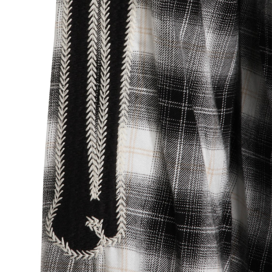 Amiri Black Plaid Shirt With Embroidered Details