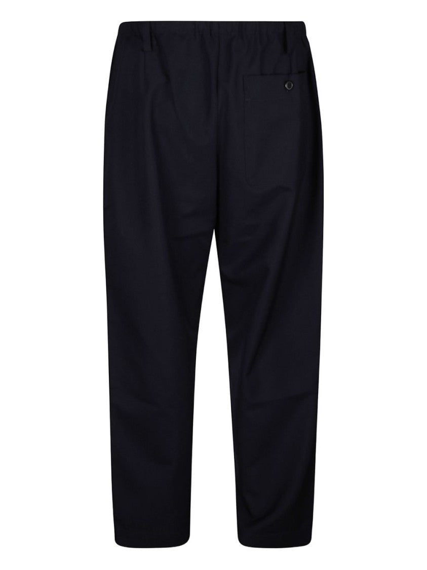 Dries Van Noten Drawstring Waist Penny Wool Pants With Tailored Silhouette