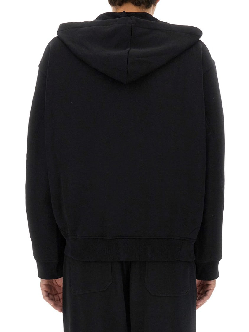 Helmut Lang Black Hoodie With Adjustable Drawstrings