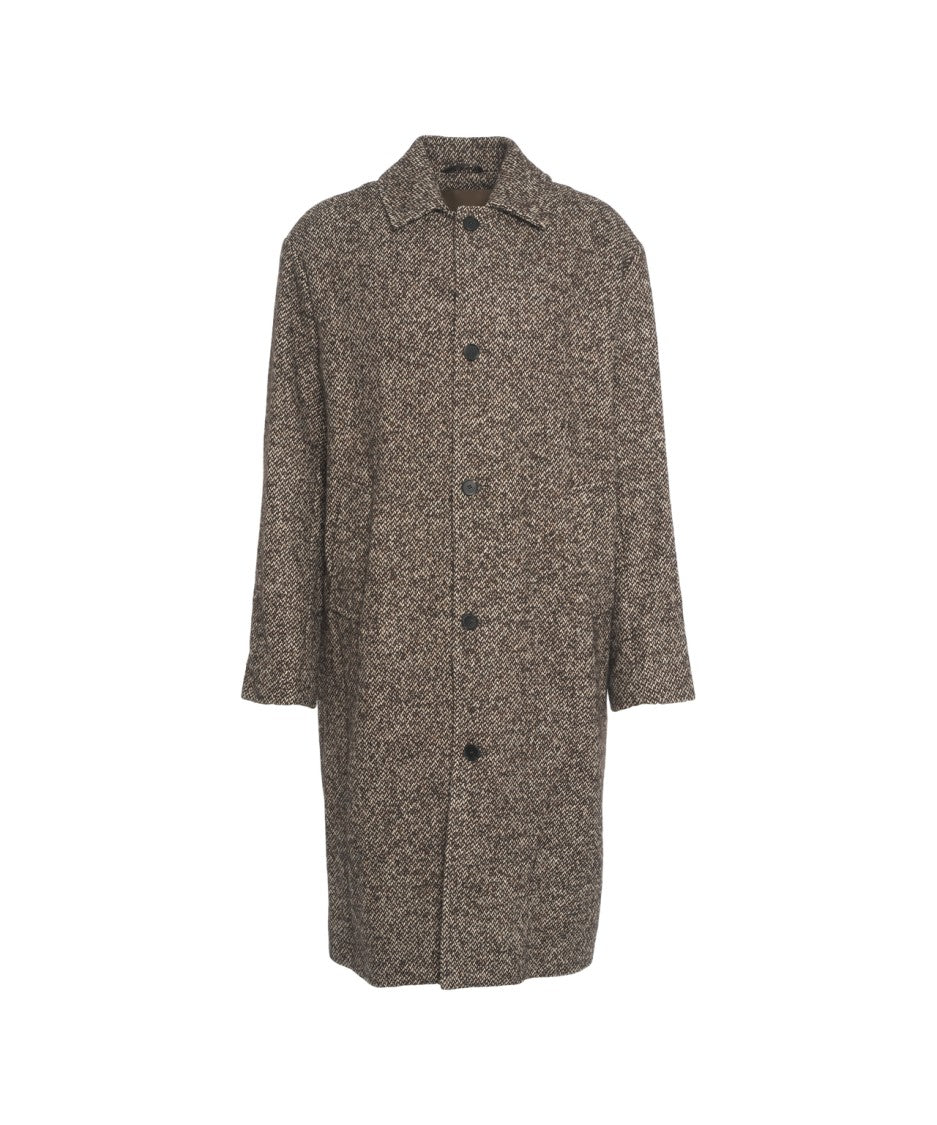 Rue De Tokyo Straight-Cut Melange Fabric 'Cass' Coat