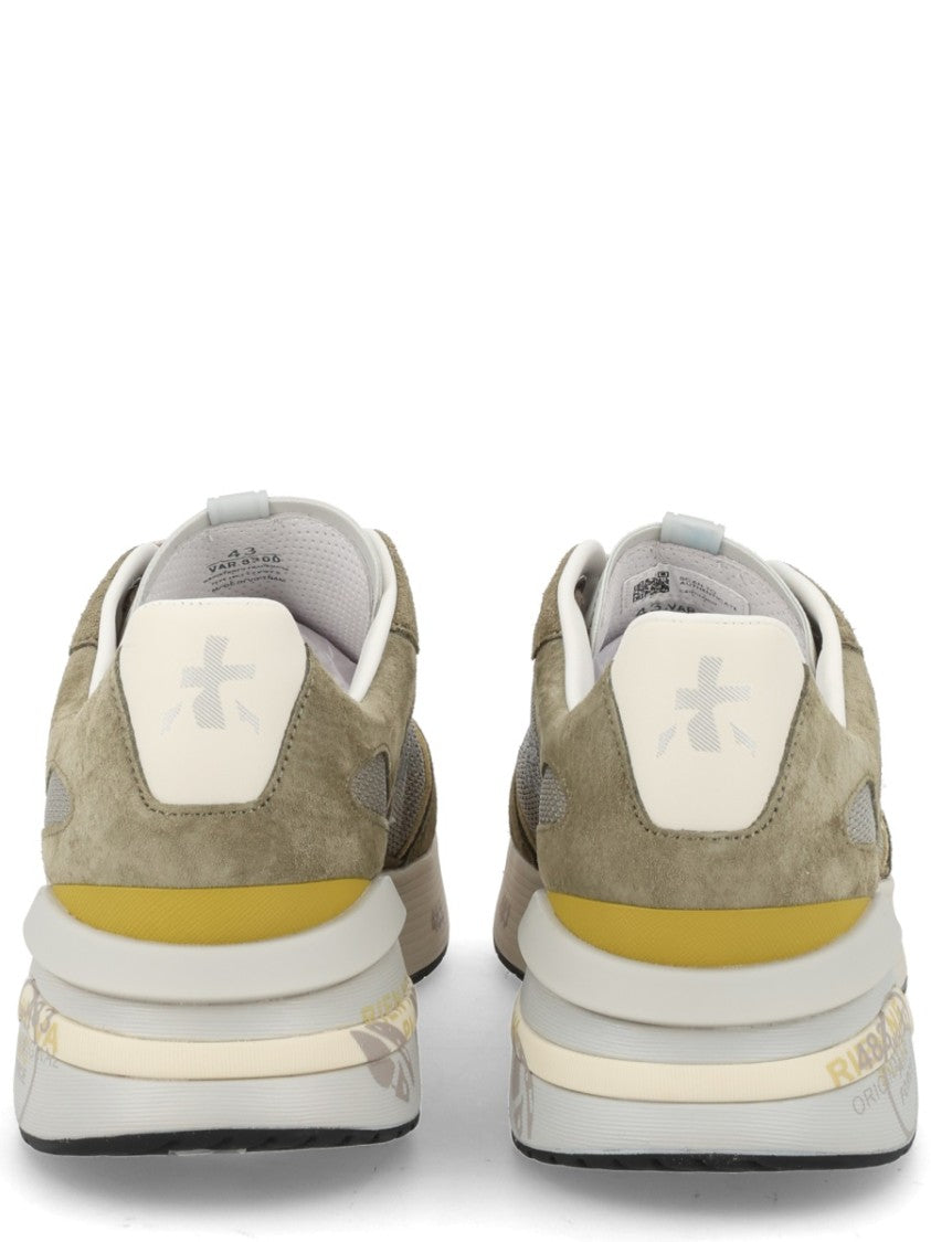 Premiata Beige Moerun Suede Mesh Sneakers