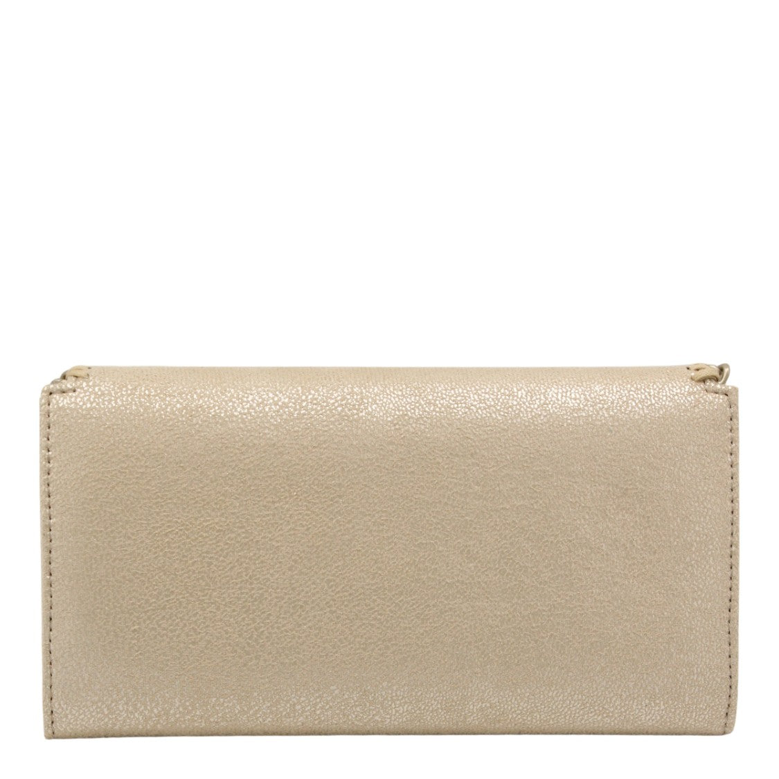Stella Mccartney Rectangular Golden Textured Clutch Bag