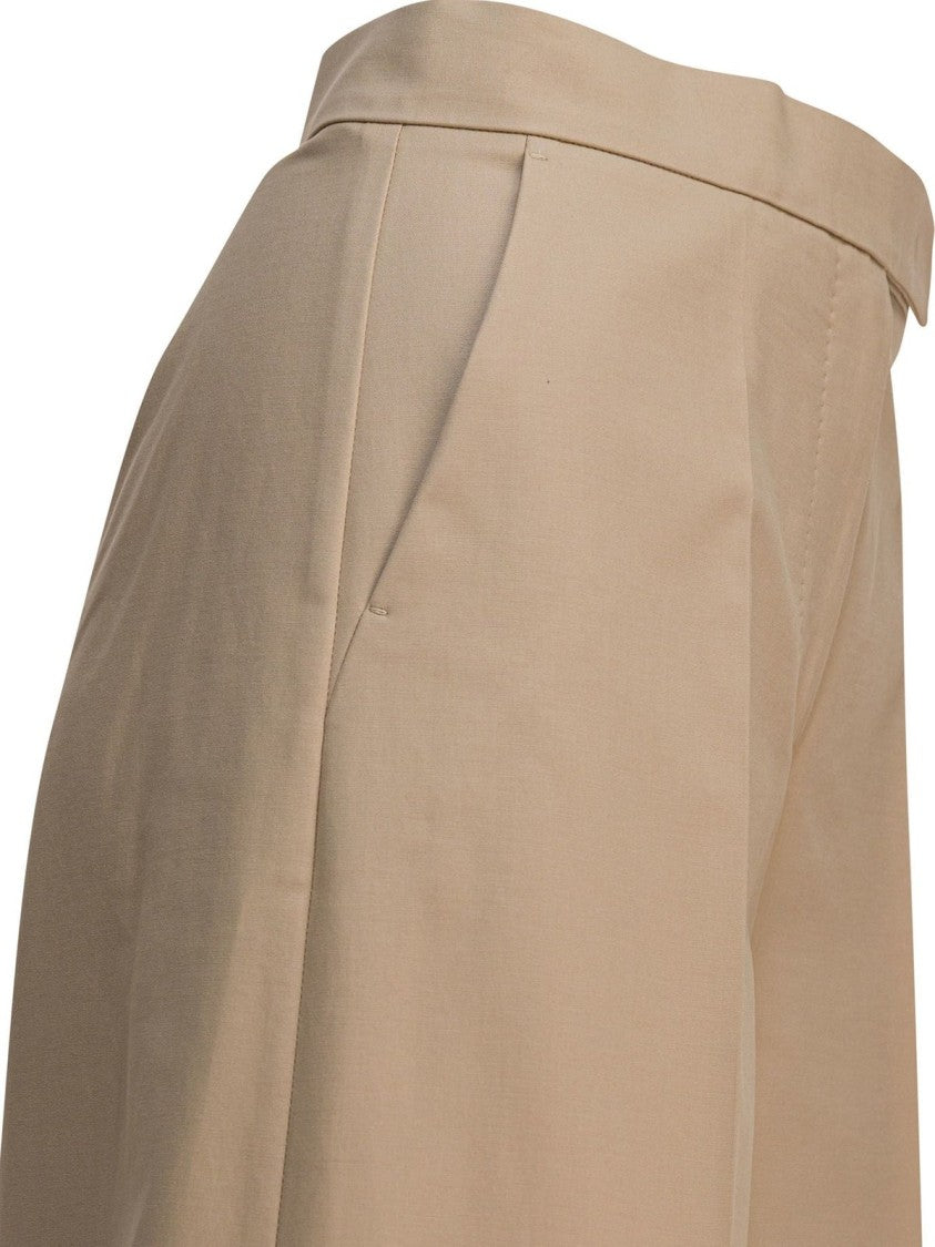 Max Mara Wide-Leg Cropped Pants With Clean Front