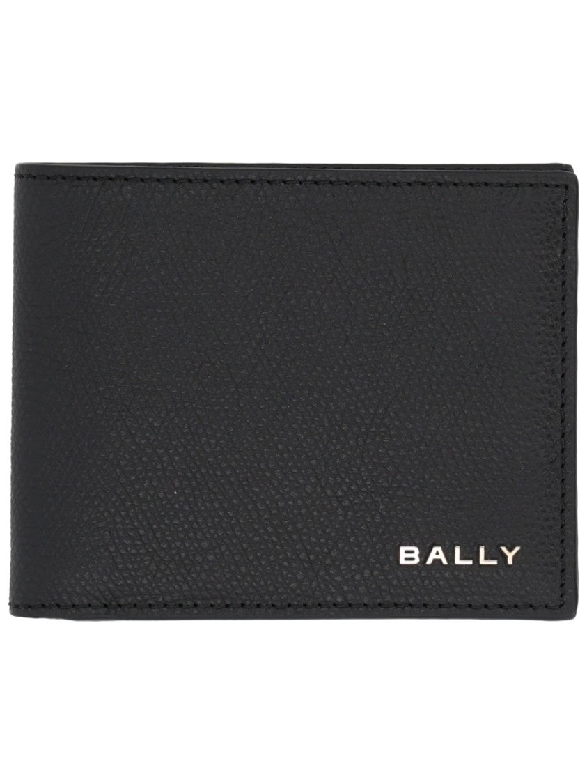 Bally Neutral Textured Bovine Leather Minimalist Wallet