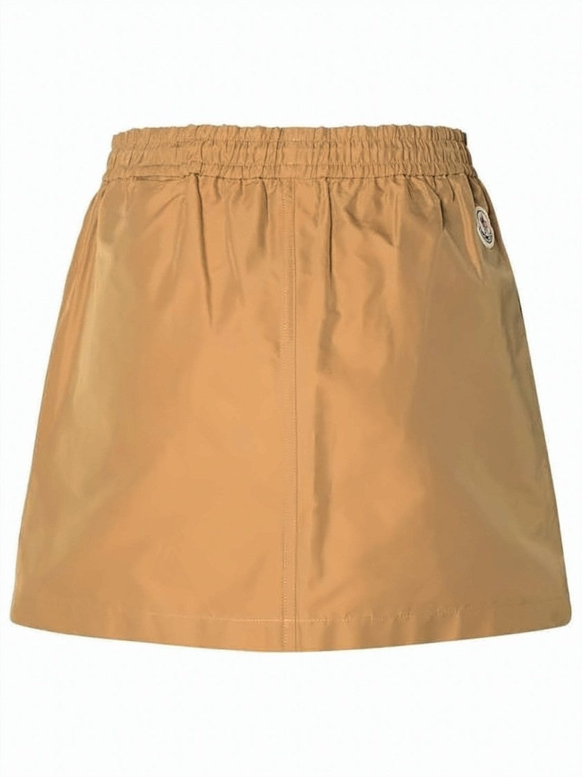 Moncler Structured Mini Skirt With Adjustable Waistband And Flap Pockets