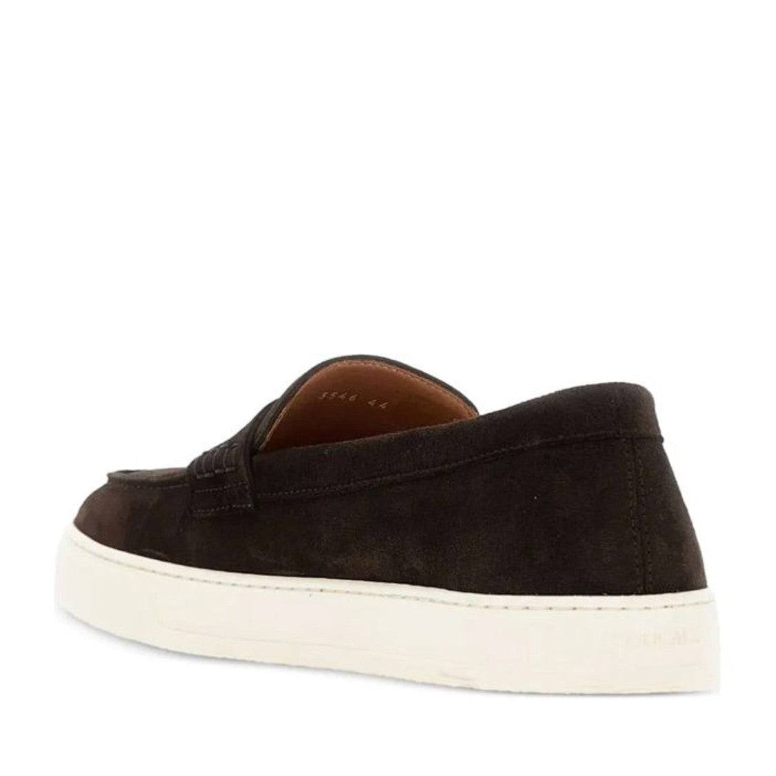 Doucal's Brown Classic Penny Strap Contrasting Sole Leather Loafers