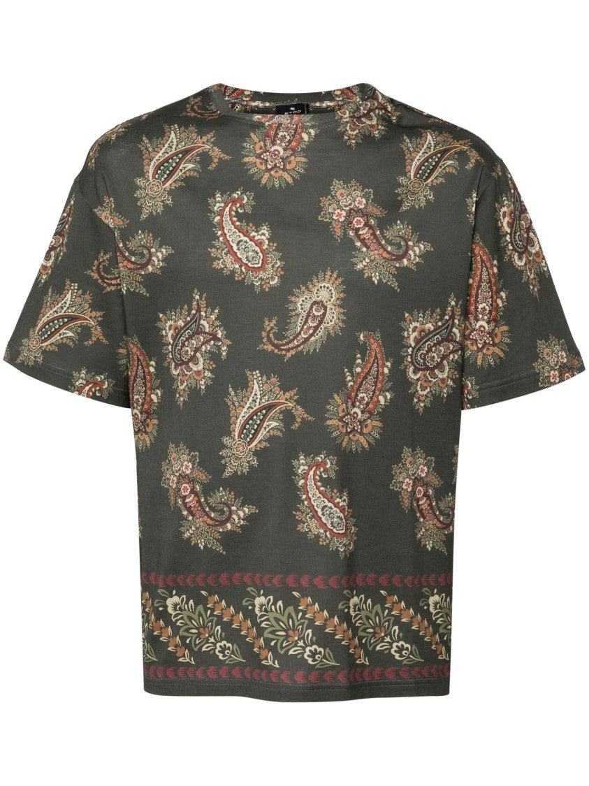 Etro Paisley-Print Cotton T-Shirt