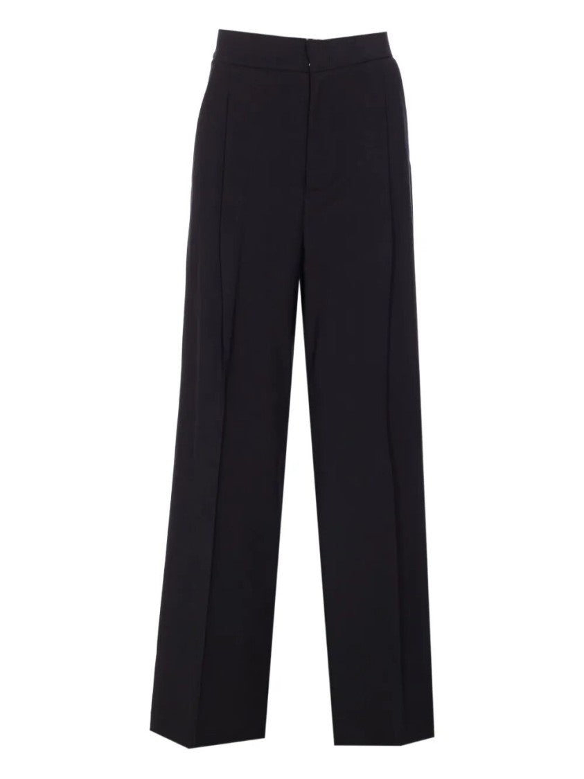 Twin-Set Wide-Leg Tailored Pants With Gold Accents