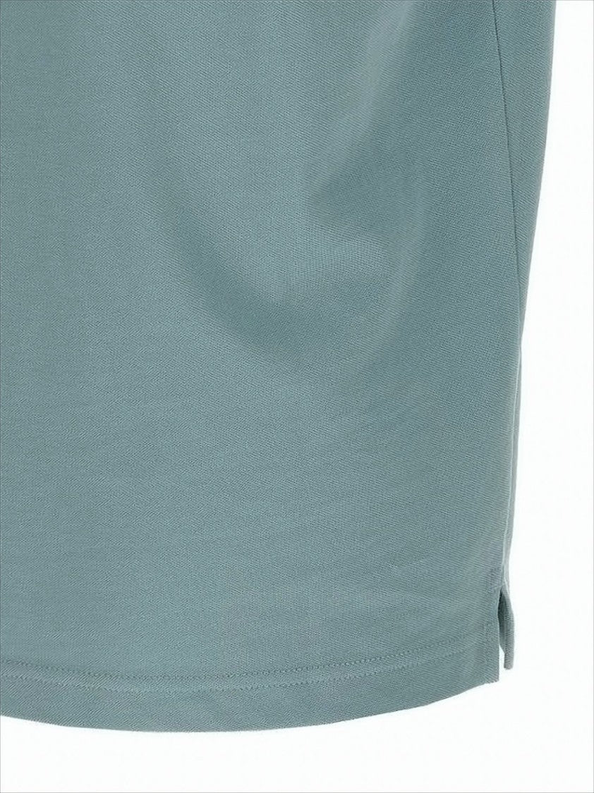 Moose Knuckles Classic Blue Cotton Polo Shirt With Embroidered Logo