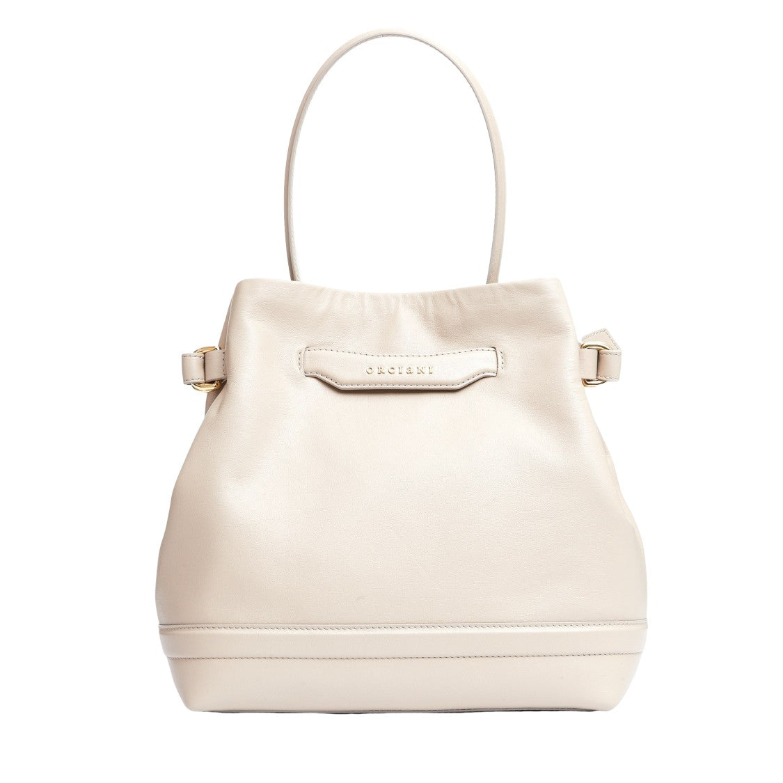 Orciani Ivory Leather Bucket Bag