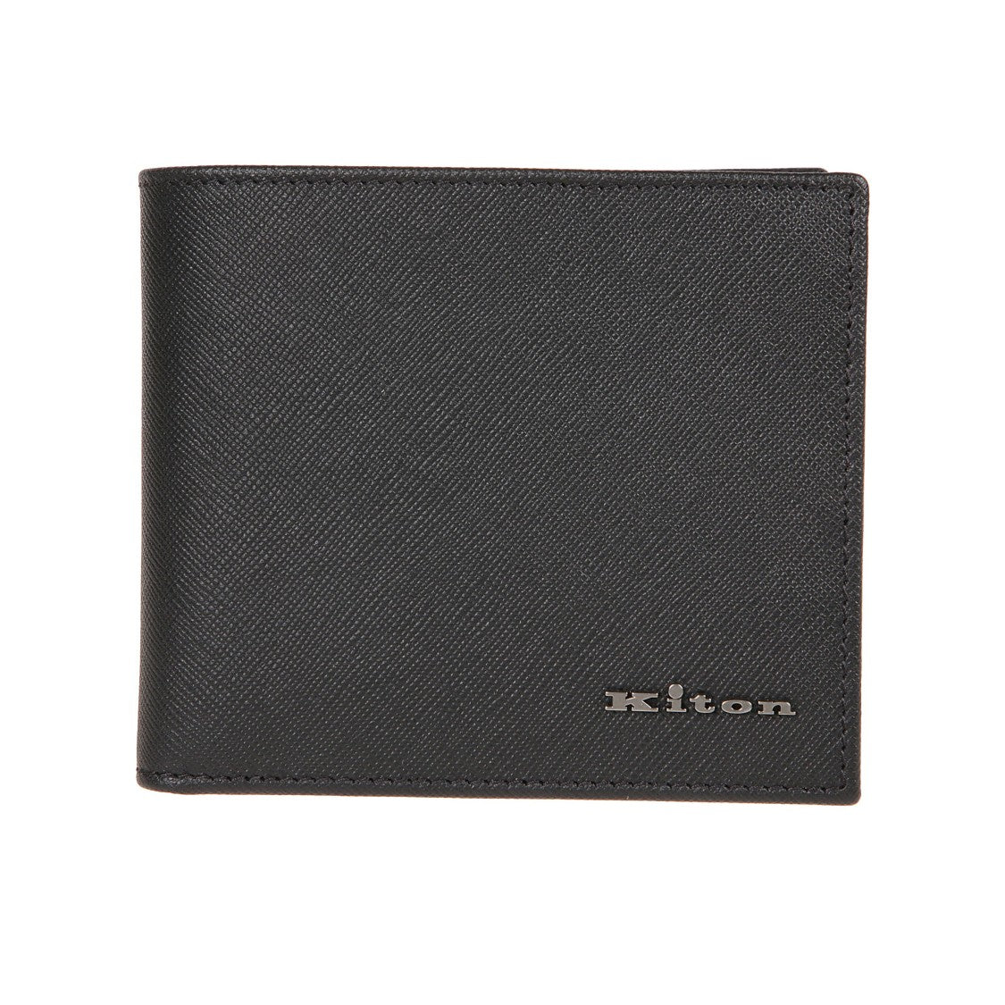 Kiton Leather Wallet With Silver Logo