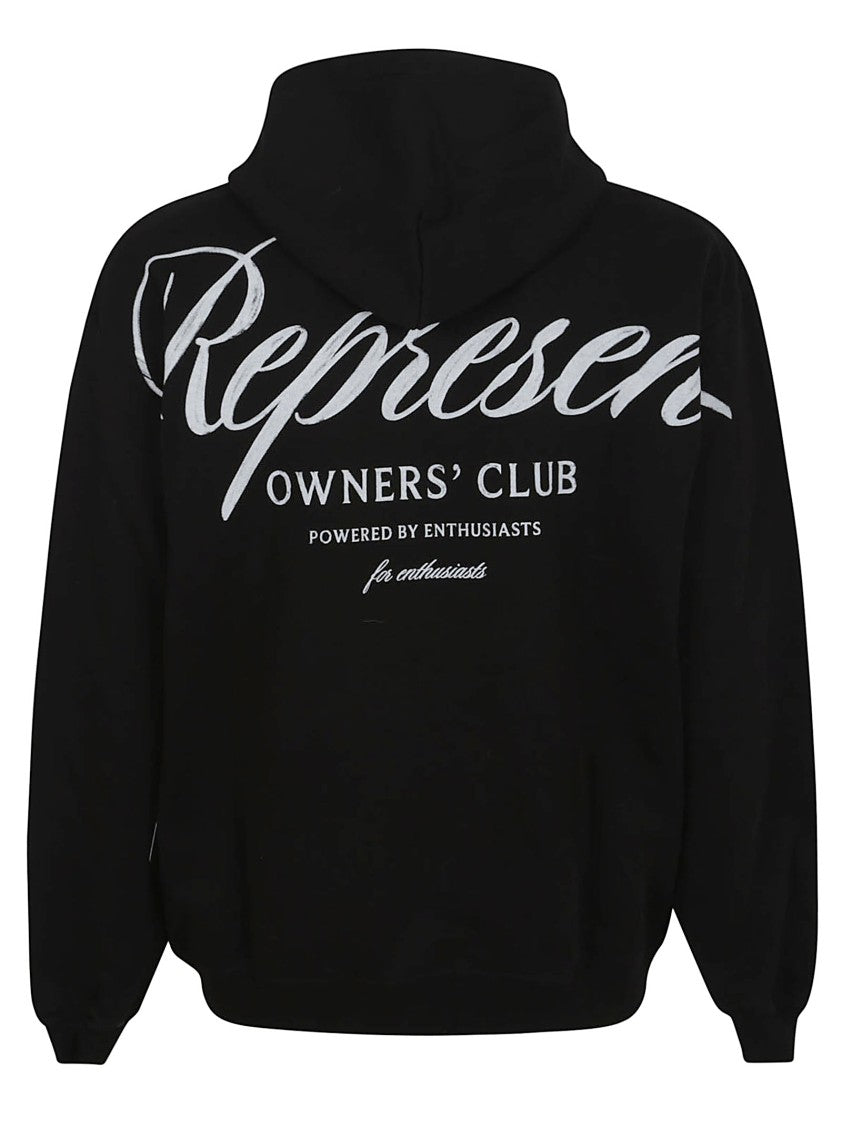 Represent Black Hooded Sweatshirt With Kangaroo Pocket