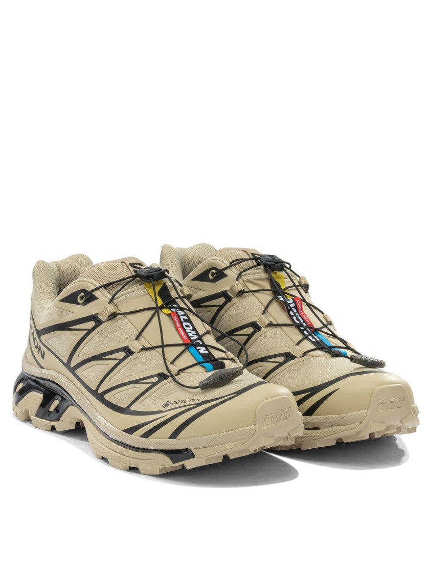 Salomon Beige Fabric And Rubber Sneakers