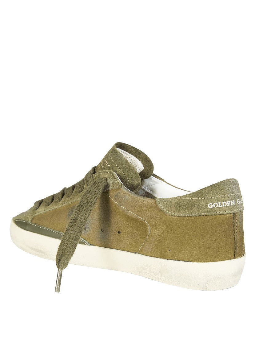 Golden Goose Green Suede Grey Leather Star Sneakers
