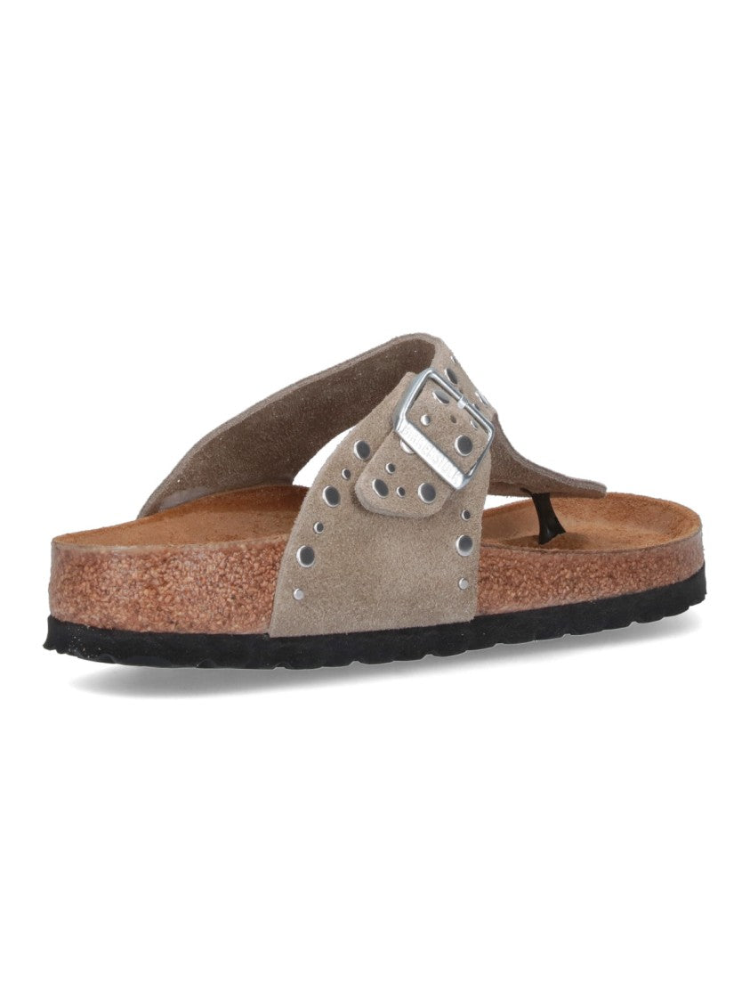 Birkenstock Two-Strap Beige Sandals With Adjustable Buckles