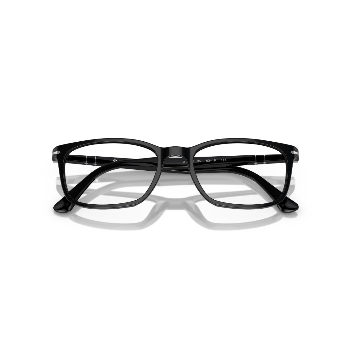 Persol 0Po3189v Rectangular Acetate Eyeglasses With Silver Accents