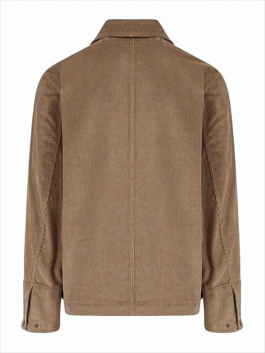Burberry Brown Corduroy Jacket With Button-Up Front
