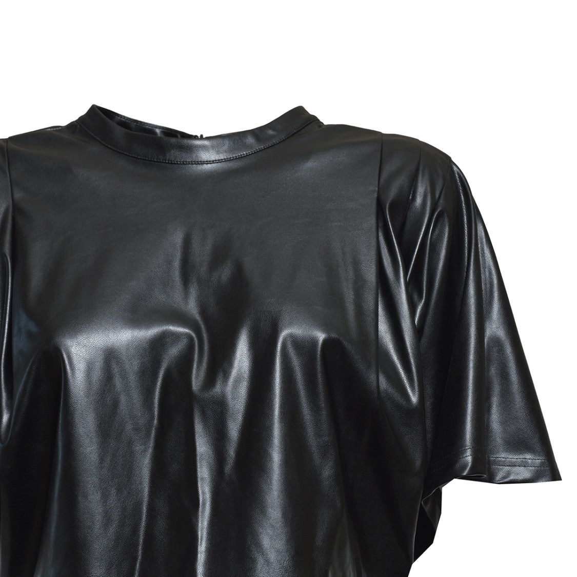 Isabel Marant Étoile Black Faux Leather Brooky Cropped Top