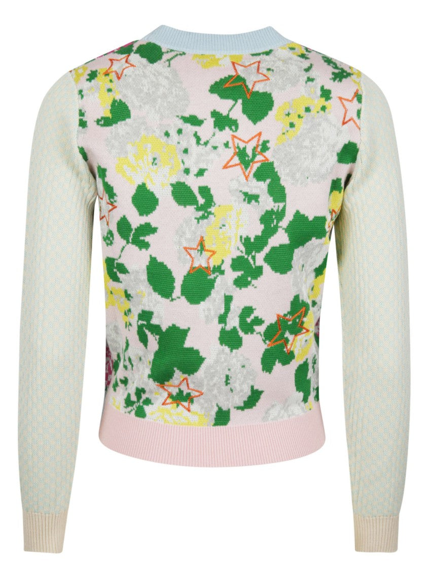 Kenzo Floral Embellished Cotton Blend Sweater